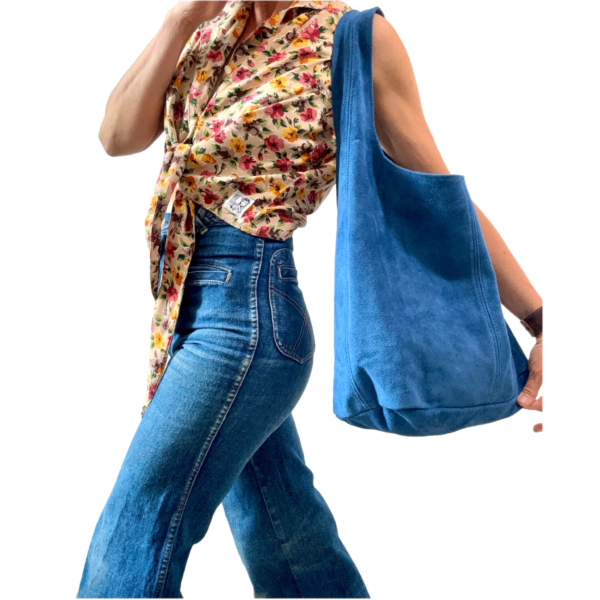 Sac Daim Neuf Bleu