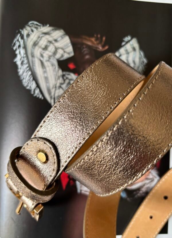 Ceinture Cuir Doré Neuve