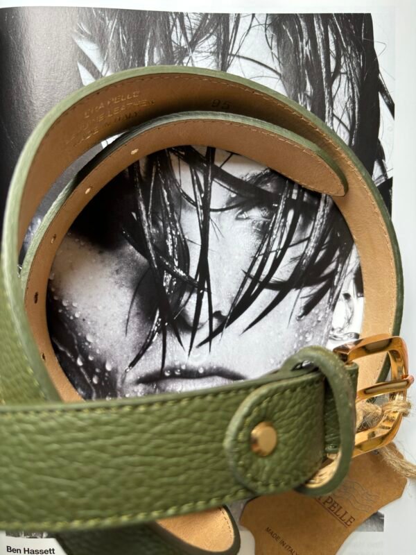 Ceinture Cuir Kaki Neuve – Image 2