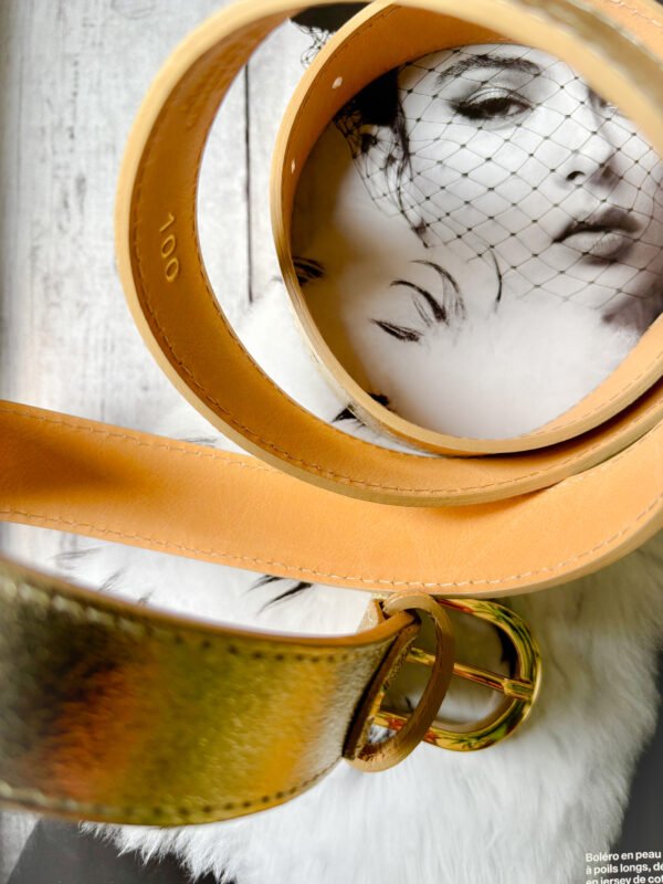Ceinture Cuir Doré Neuve T 100 – Image 3