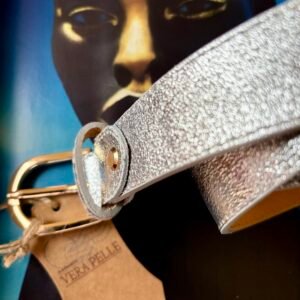 Ceinture Cuir Argenté Neuve