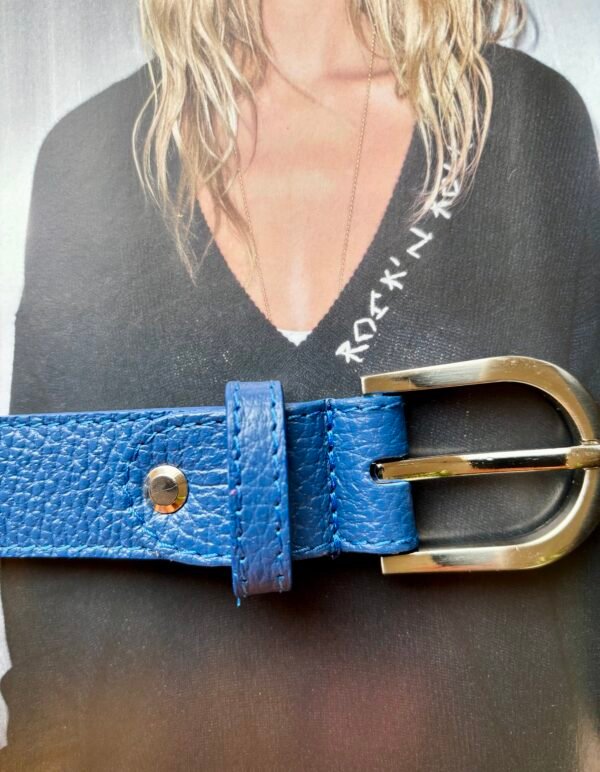 Ceinture Cuir Bleu Neuve Réglable – Image 2