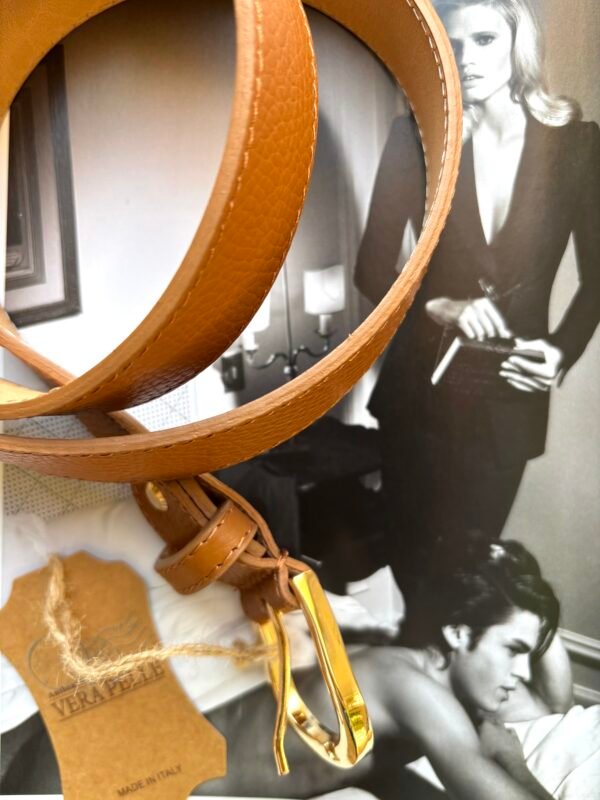 Ceinture Cuir Camel Neuve – Image 3