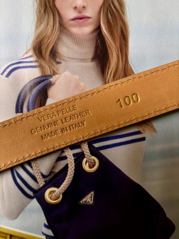 Ceinture Cuir Doré Neuve T 100 – Image 2