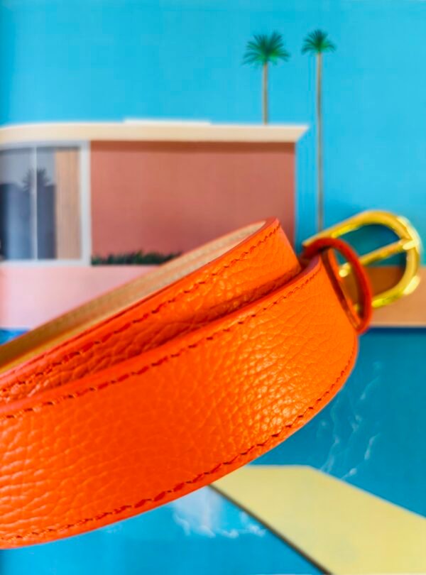 Ceinture Cuir Orange T 95