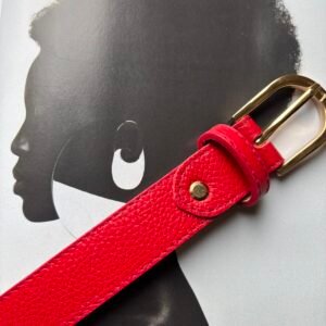 Ceinture Cuir Rouge Neuve T90