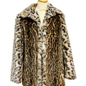 Manteau Fausse Fourrure Léopard Vintage M
