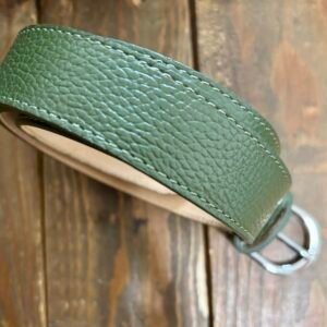 Ceinture Cuir Neuve Kaki T 90