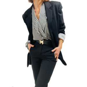 Veste Noire Chic Anne Klein Laine XL