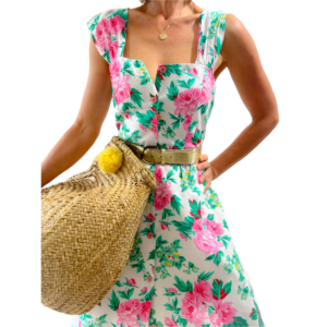 Robe Vintage à Fleurs Coton T 40