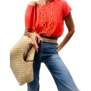 T shirt en Lin Corail T M