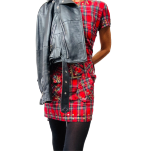 Robe Tartan Cloutée Rock Free For Humanity